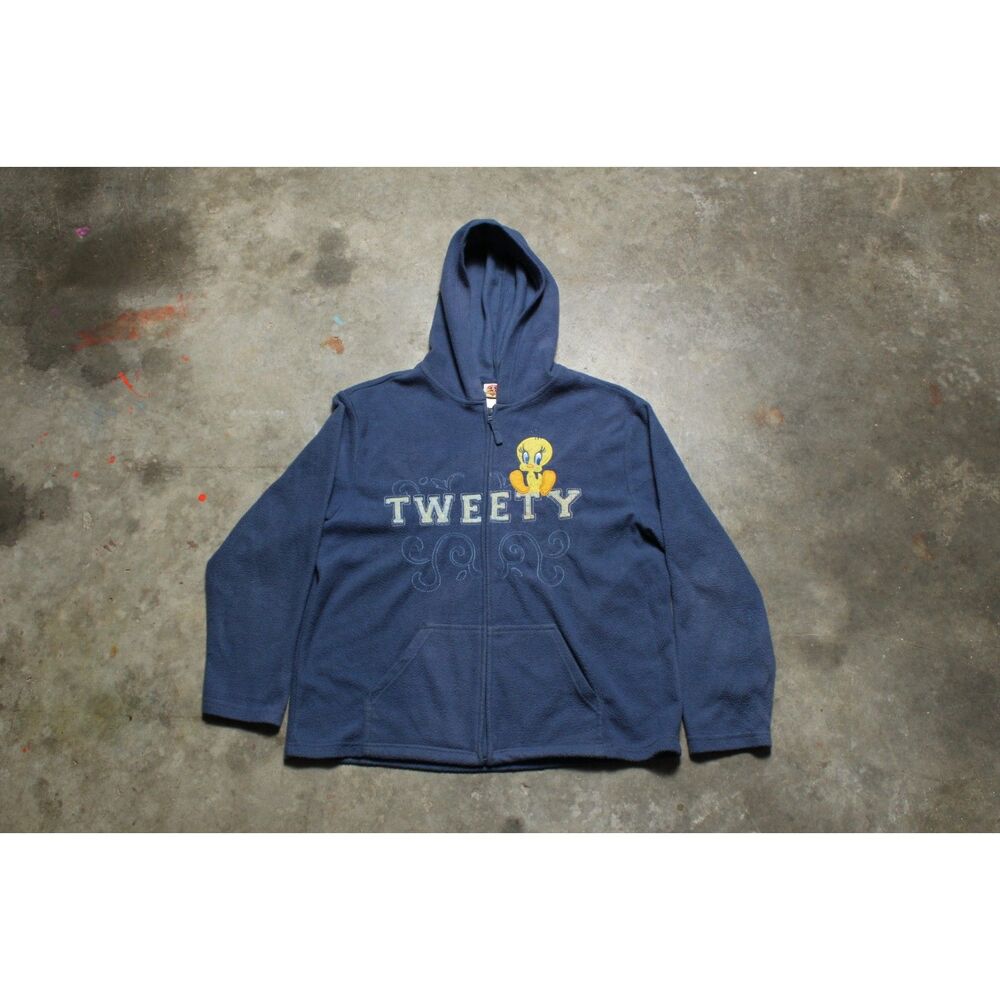 Vintage 90's Official Tweety Looney Tunes Polar Fleece Jacket - XL 16/18